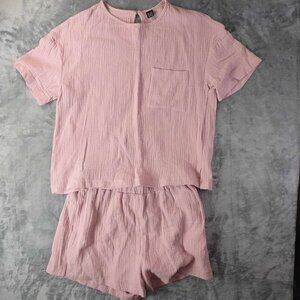 Greathe Women's M Soft Pink Comfortable Cozy Casual Relaxed 2 Piece Pajama Set